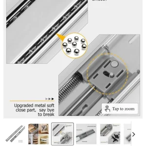 Goldenwarm Soft Close Drawer Slides 22-inch Heavy Duty Full Extension 100lb Load